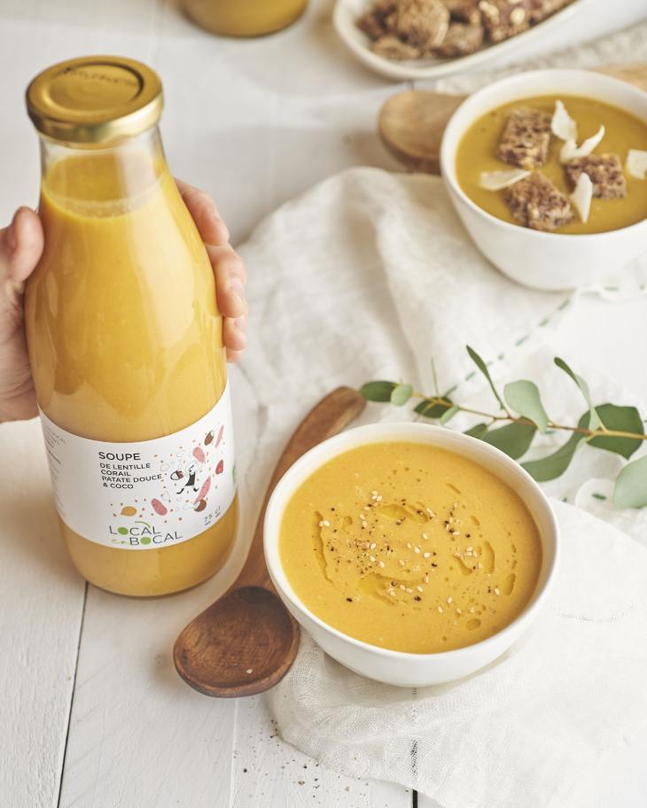 Soupe de lentille corail patate douce &amp; coco Bio - Local en Bocal - 75cL