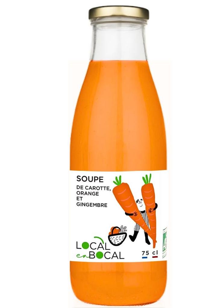 Soupe de carotte orange et gingembre Bio - Local en Bocal