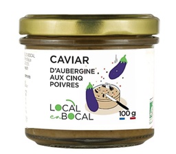 Caviar d'aubergine aux cinq poivres Bio - Local en Bocal - 100g